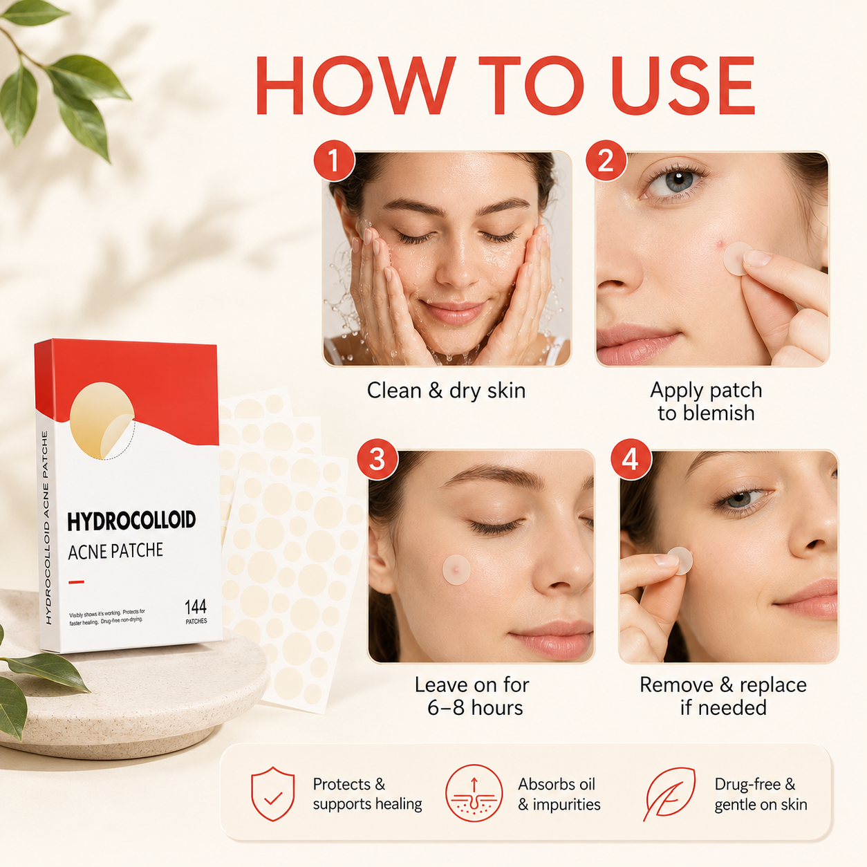 Clear Blemish Patches - 144 Pack