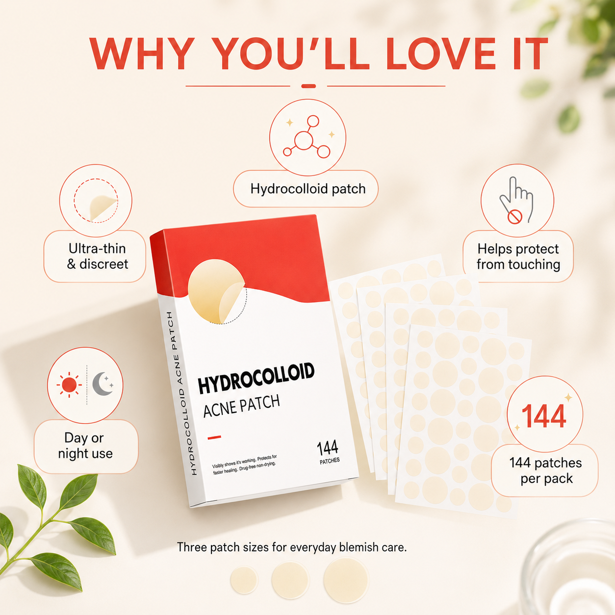 Clear Blemish Patches - 144 Pack